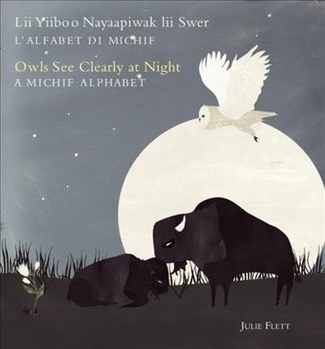 l'alfabet di Michif =Owls see clearly at night : a Michif alphabetLii yiiboo nayaapiwak lii swer / Julie Flett.